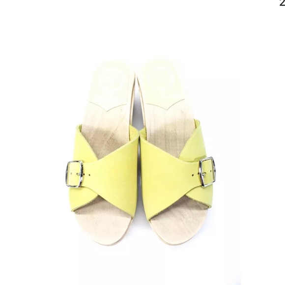 No.6 Abuela Mid Wedge Wooden Leather Clogs - Picture 7 of 10